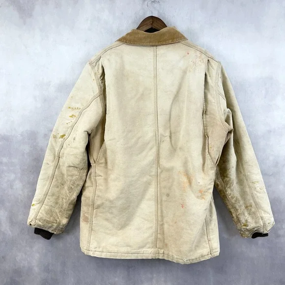 Vintage‎ Carhartt Mens Chore Coat Size 44T Quilted CQ196 Grunge Thrash Distress